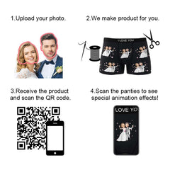Custom Photo Boxer Shorts | Personalised Wedding Underwear Gift For Him | AR View