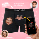 Custom Photo ECG Boxer Shorts | Personalised Gift For Him | AR Animation View