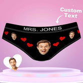 Custom Face Underwear Shorts with Text Gifts for Lovers