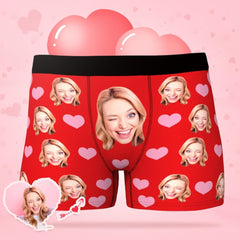 Custom Photo Boxer Shorts for Men | Personalised Underwear with Heart