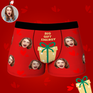 Custom Face Christmas Boxer Funny Big Gift Energy Underwear