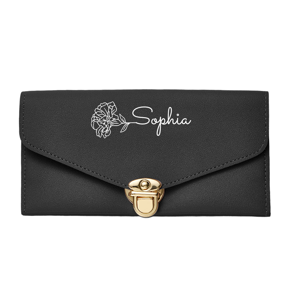 Interior layout of personalised wallet with multiple card slots and note compartment – everyday organiser