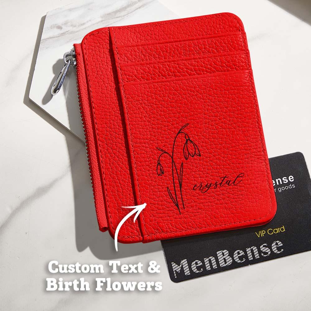 Back view of slim PU leather personalised wallet showing minimalist silhouette and smooth vegan leather finish