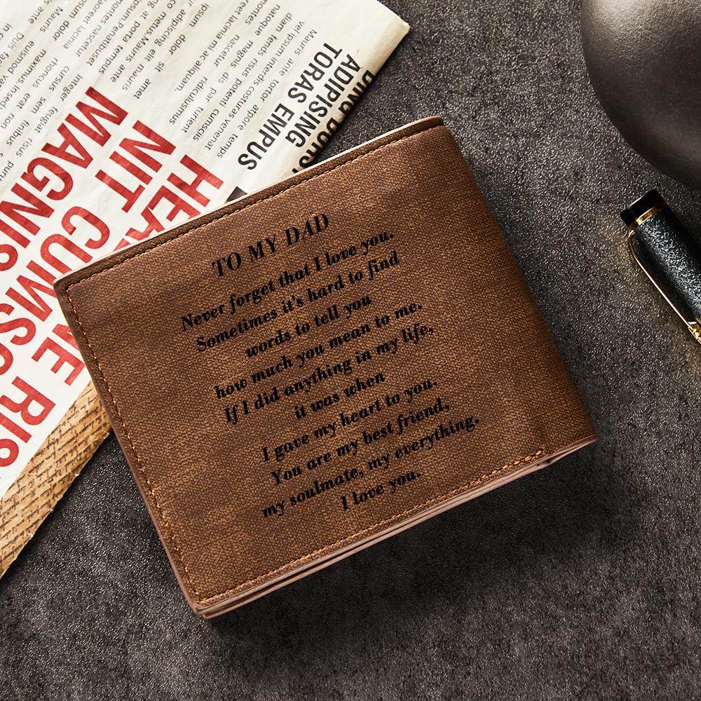 Personalised Photo Engraved Leather Wallet – Gift for Dad, Son or Brother