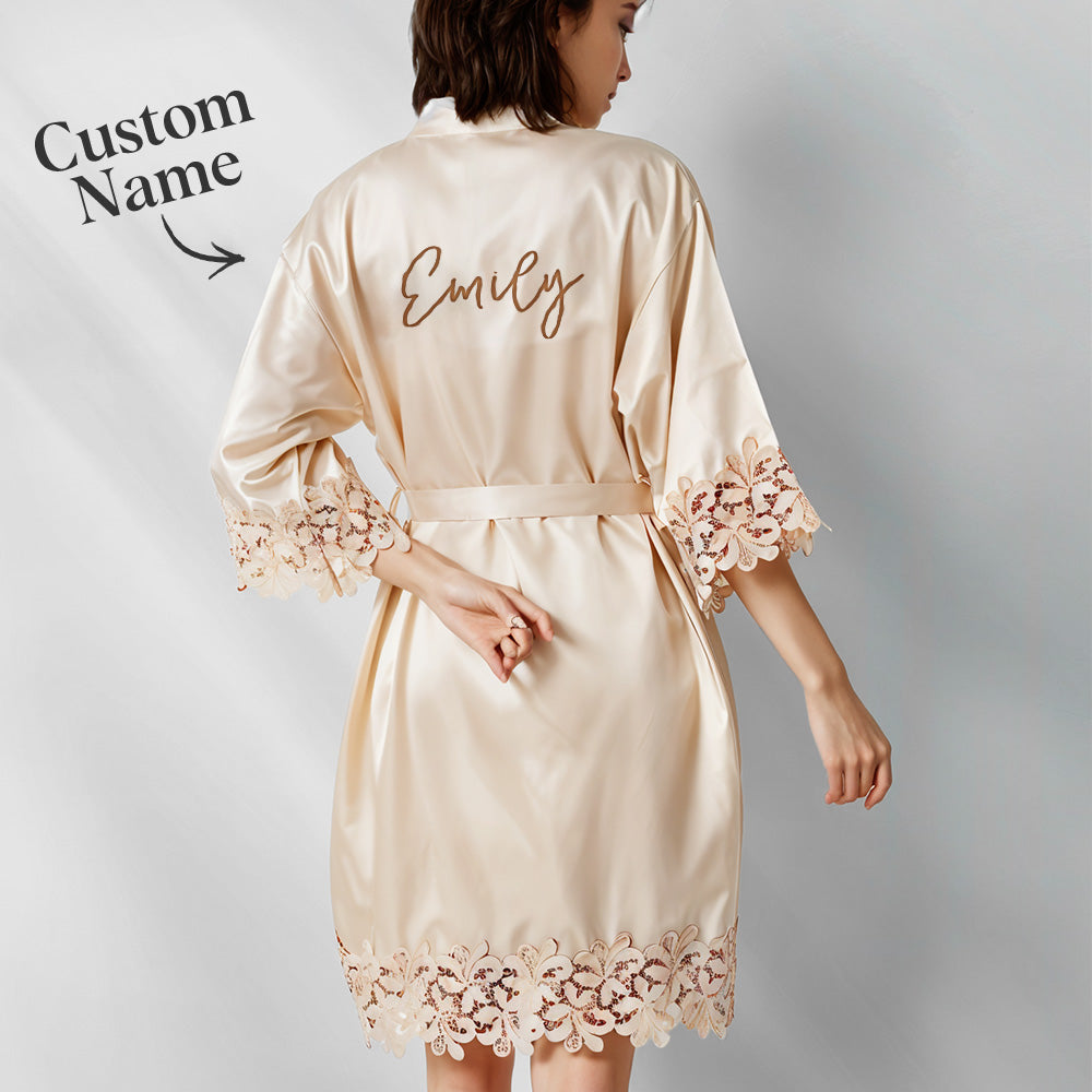 Personalised Embroidered Bride & Bridesmaid Robes - Wedding Getting Ready Outfits