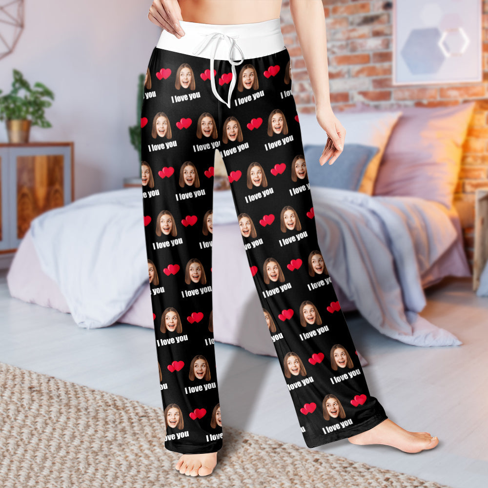 Personalised pyjamas alternative design – variant of custom sleepwear set with face photo print on soft camisole and shorts