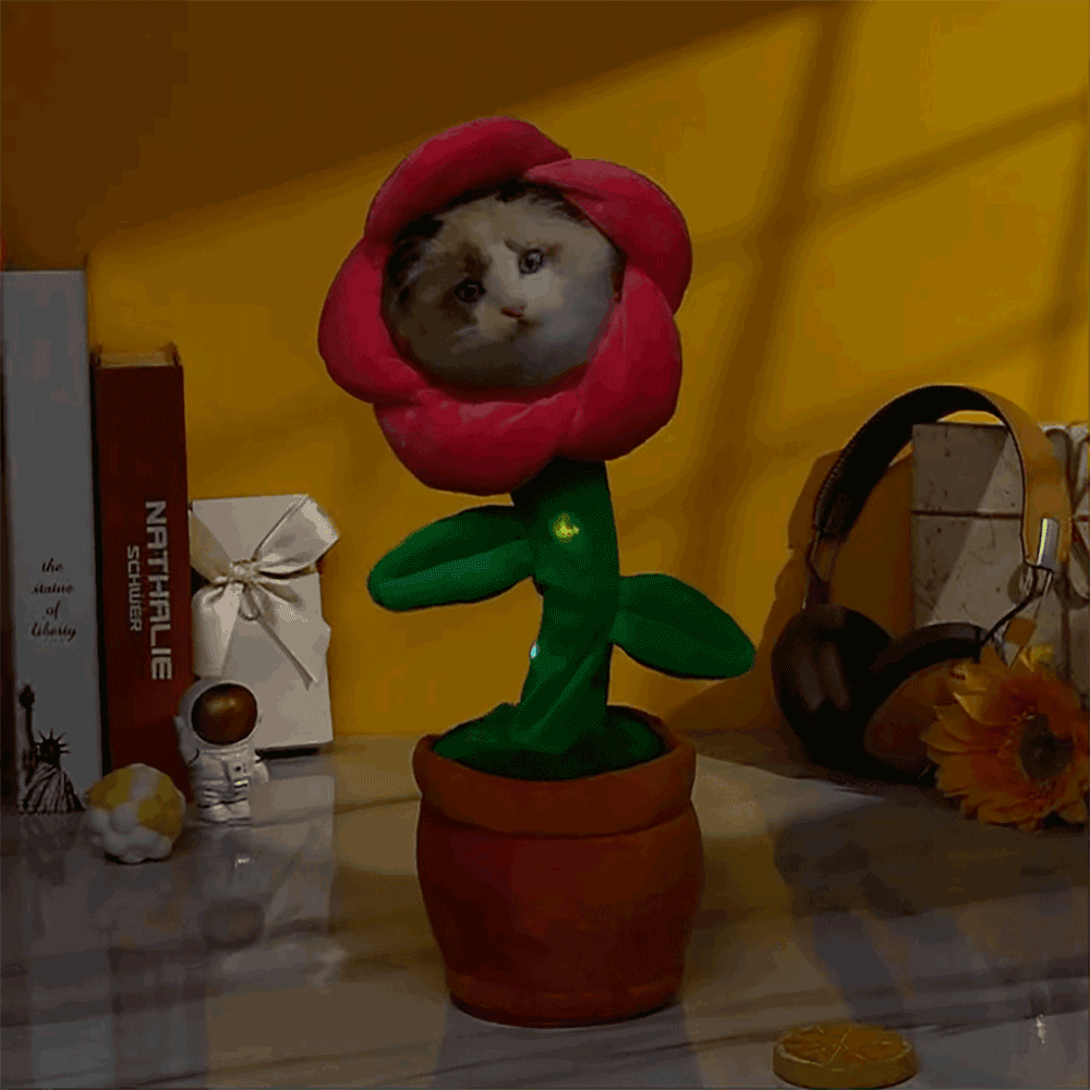 Custom Photo Dancing Plant Recording Music Sunflower Toy