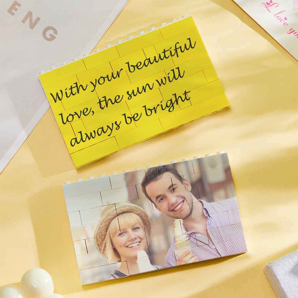 Personalized Building Brick Custom Horizontal Photo Block