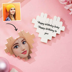 Personalised Building Brick Heart Custom Cartoon Avatar Block Christmas Gifts
