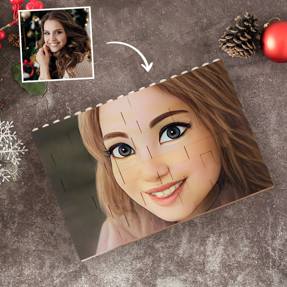 Gift-ready personalised cartoon avatar brick puzzle in box — thoughtful personalised present