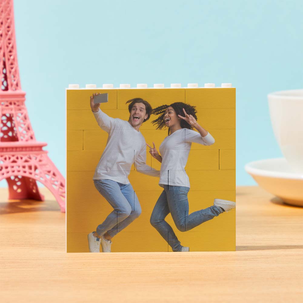 Custom personalised square photo block puzzle – UV printed custom building brick, ideal personalised photo gift
