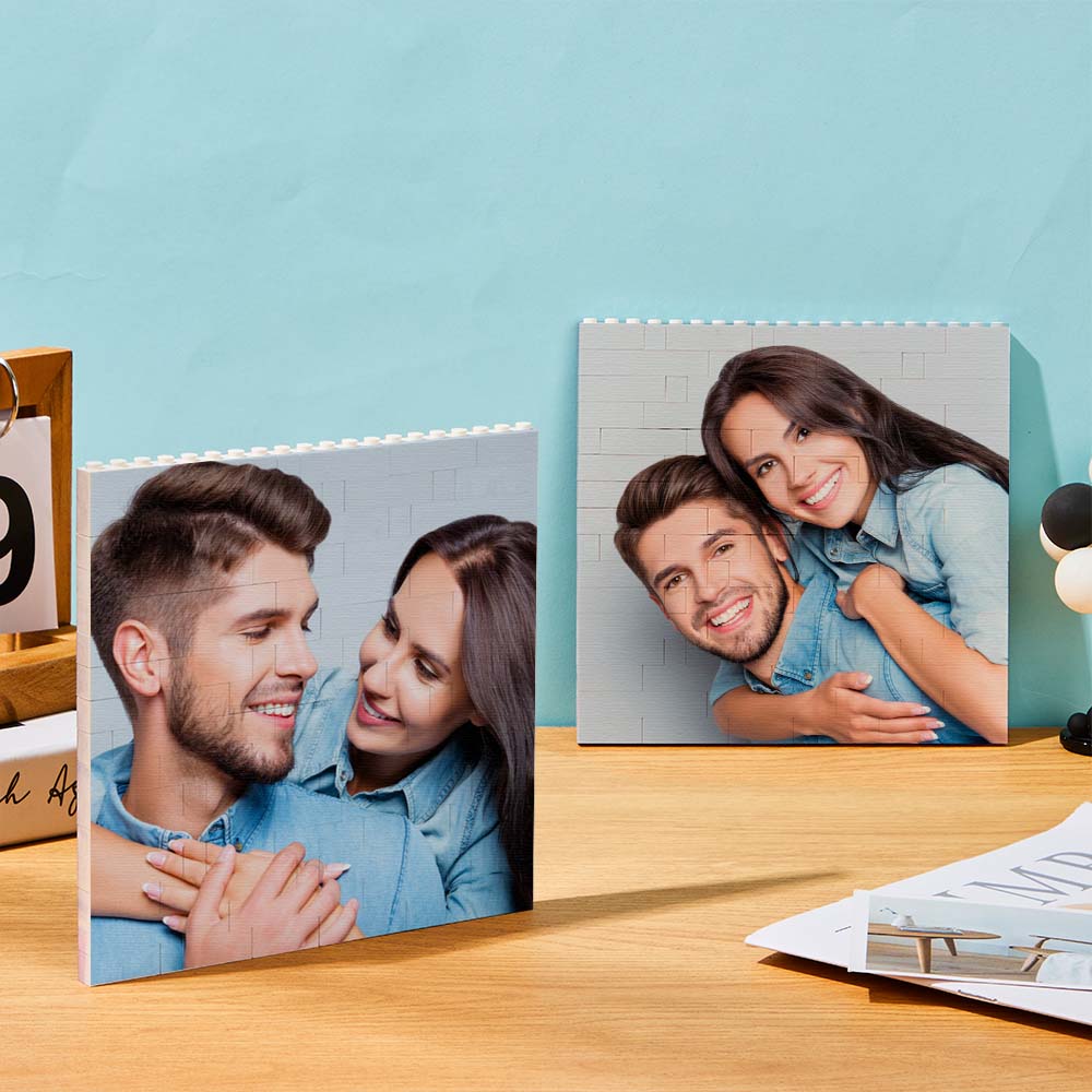 Personalised photo gift idea – custom building brick puzzle for adults and children
