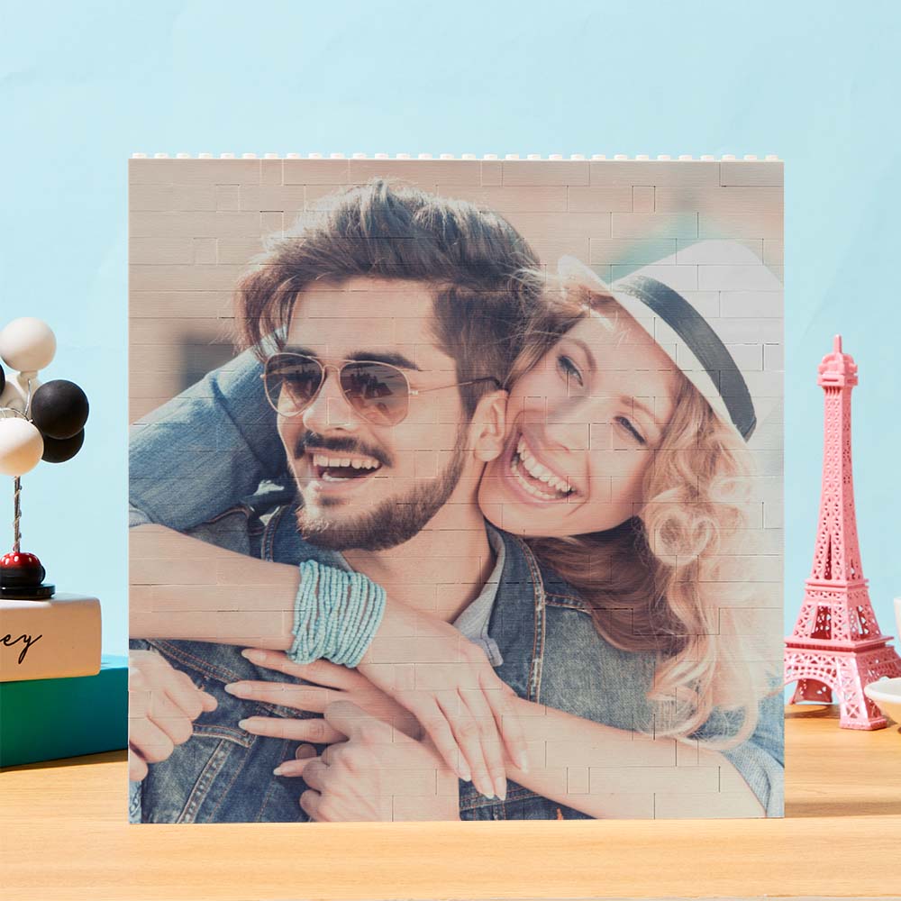 Custom Personalised Square Photo Building Brick Puzzle | Unique Gift