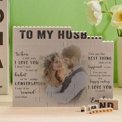 Personalised Photo Brick Puzzle | Custom Building Block Gift for Husband