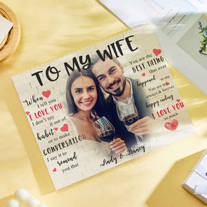 Custom Building Block Puzzle Personalized Photo and Name Brick To My Wife