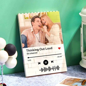 Personalized Building Brick Photo Block with Music Code