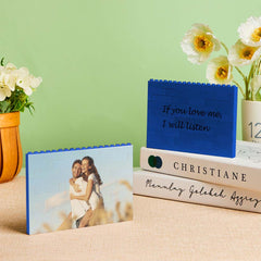 Custom Blue Building Block Puzzle Photo Brick | Personalised Gift for Lover