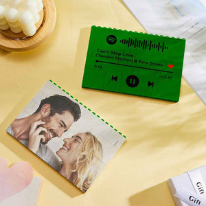 Custom Green Building Block Puzzle Horizontal Photo Bricks for Lover