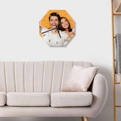 Personalised Building Brick Wall Clock - Custom Photo Puzzle Clock