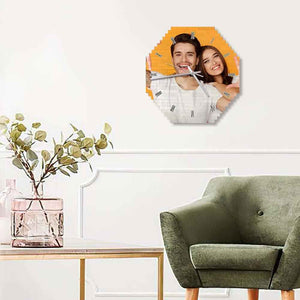 Custom Building Block Wall Clock Personality Puzzle Custom Photo Pointer Brick Clock