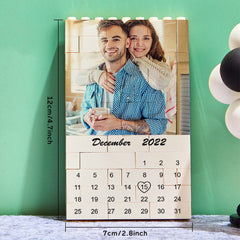 Personalised Photo Building Block Puzzle Calendar - Unique Date Reminder Gift