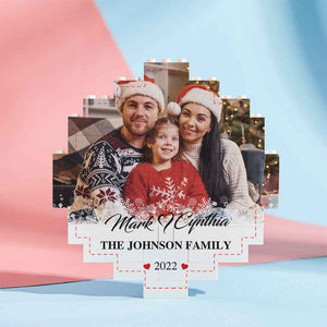 Custom Building Block Puzzle Personalised Photo Brick Names and Year Round Frame