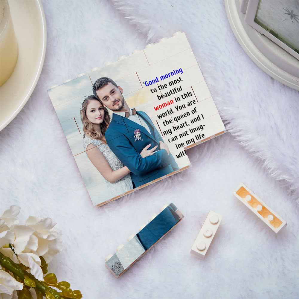 Custom Building Block Puzzle Square Photo Block Frame Gifts for Her