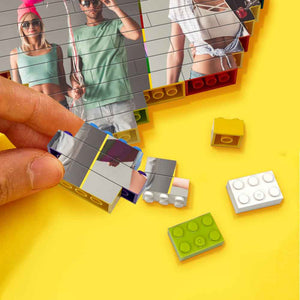Personalised Colors Building Brick Custom Collage Photo Block Heart Shaped Brick Puzzles Gifts
