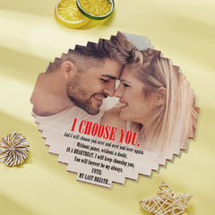 Personalised 'I Choose You' Round Photo Brick Frame - Custom Building Block Puzzle Gift