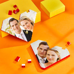 Personalised Building Brick Heart - Custom Photo Valentine's Gift for Loved Ones