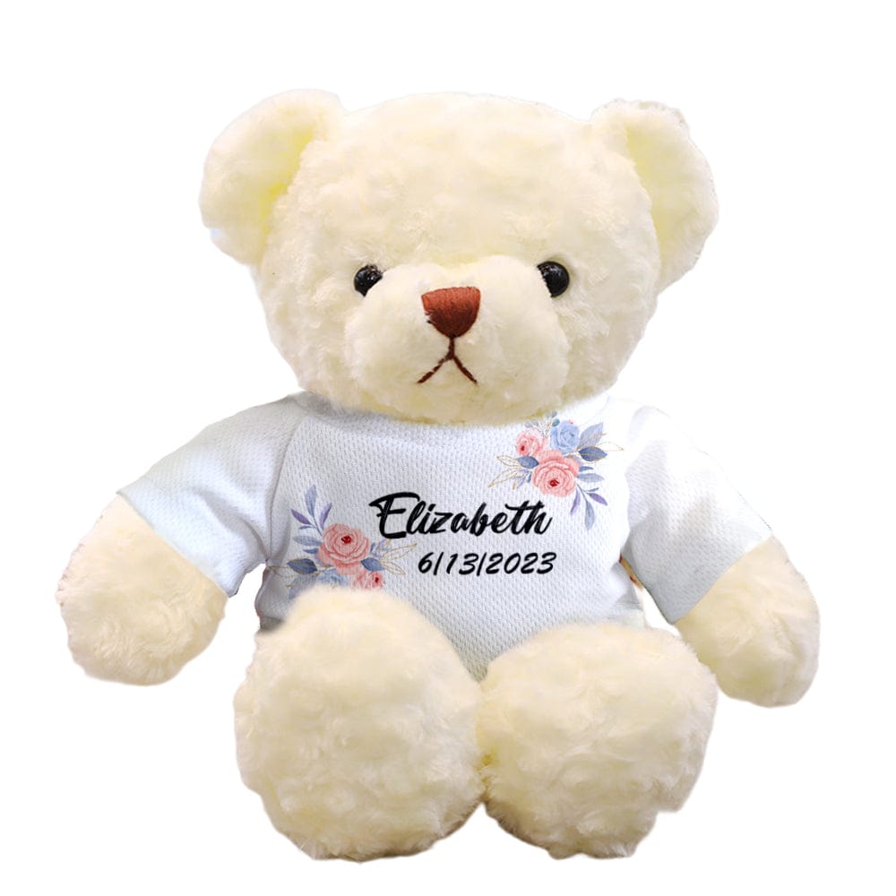 Personalised teddy bear showing custom photo print on chest – ideal personalised graduation keepsake or birthday gift