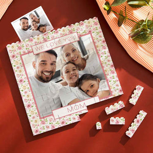 Custom Building Block Puzzle Square Photo Brick Mom We Love You Mother's Day Gift
