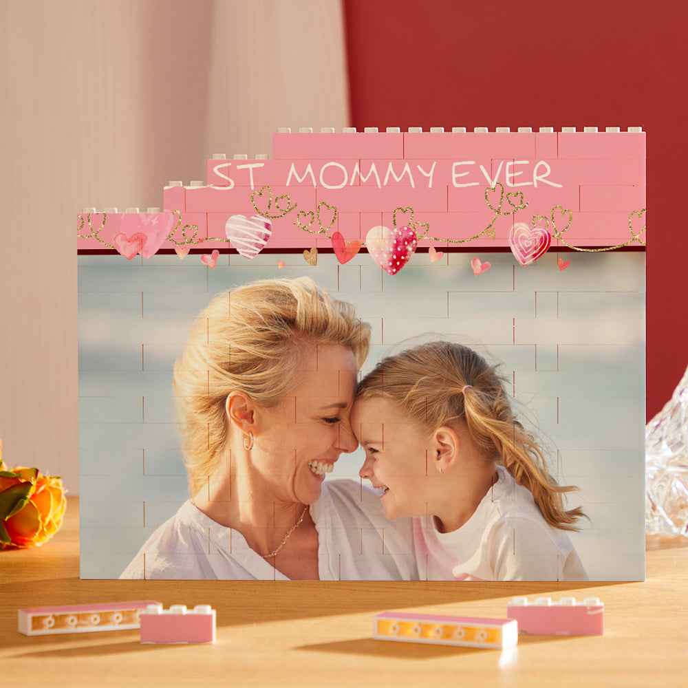 Custom Building Block Puzzle Horizontal Trio Photo Brick Mother's Day Gift Best Mom Ever