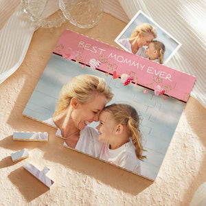Custom Building Block Puzzle Horizontal Trio Photo Brick Mother's Day Gift Best Mom Ever