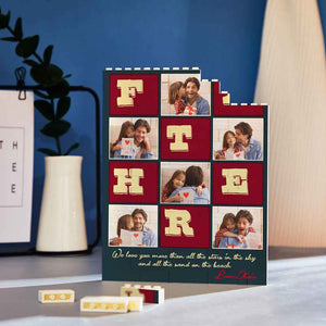 Custom Building Block Puzzle Vertical Building Photo and Text Brick Father's Day Gift