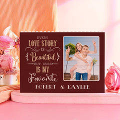 Custom Name Building Block Puzzle Horizontal Photo Brick Gift for Couple