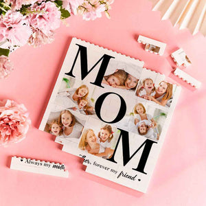 Custom Building Block Puzzle Square Photo Love Mom Brick Gift for Mother