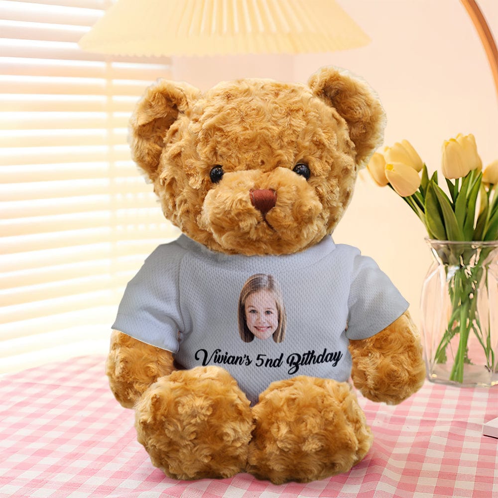 Personalised teddy bear in a cosy outfit, 11.81in plush keepsake for Mother’s Day or Valentine’s Day