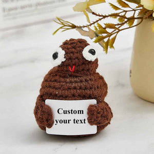Custom Text Funny Crochet Poo Plushy Desk Decor Gifts