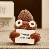 Funny Crochet Poo Plushy Custom Text Tiny Crochet Poo Desk Decor Gifts
