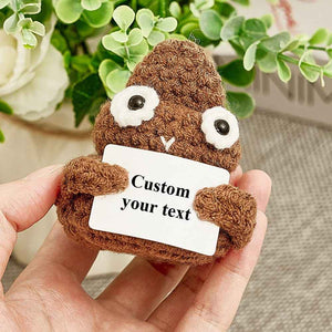 Funny Crochet Poo Plushy Custom Text Tiny Crochet Poo Desk Decor Gifts