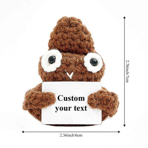 Funny Crochet Poo Plushy Custom Text Tiny Crochet Poo Desk Decor Gifts