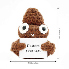 Funny Crochet Poo Plushy Custom Text Tiny Crochet Poo Desk Decor Gifts