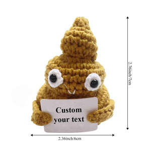 Funny Crochet Poo Plushy Custom Text Tiny Crochet Poo Desk Decor Gifts