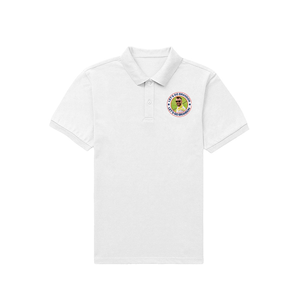 Black personalised men's polo T‑shirt flat lay size 2XL, classic polo silhouette with light stretch fabric ideal for golf, office and teams