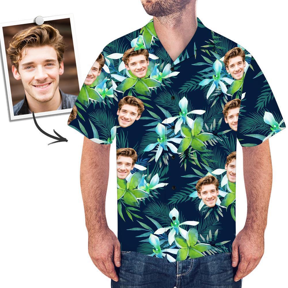 Men's size chart for personalised Hawaiian shirt — measurements for S to XXXXXL, check chart for accurate fit before ordering