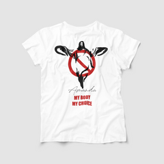 Personalised Feminist T-Shirt with Engraved Name | My Body My Choice Women's Top