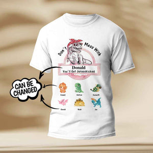Custom Engraved T-Shirt Don't Mess With Mamasaurus Best Gifts for Mom