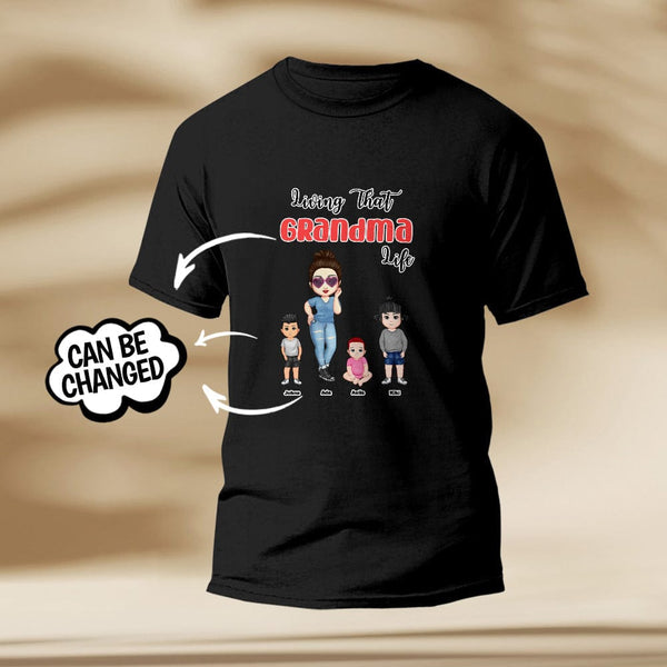 Personalised Engraved T-Shirt - Grandma Life Pretty Girl Gift Customisable Print
