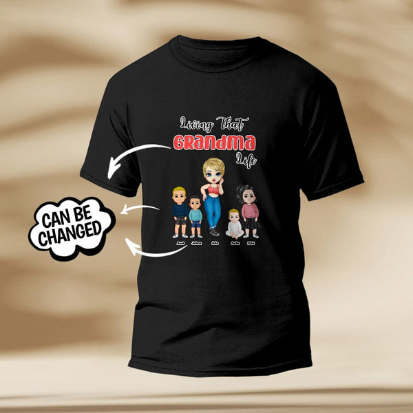 Personalised Engraved T-Shirt - Grandma Life Pretty Girl Gift Customisable Print